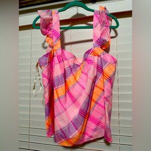 Lilly Pulitzer REYNA TOP PINK ISLE
MADRAS PLAID